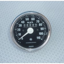 SPEEDOMETER PAL (CHROME RING) - 100MPH (MPH SCALE) - (CZECH MADE)